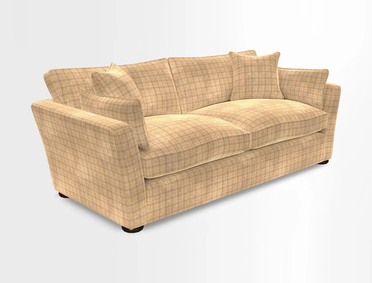 Aldeburgh 3 Seater Sofa in Cloth 22 Bayadere Seal with Scatters in Bayadere & Barcode Seal