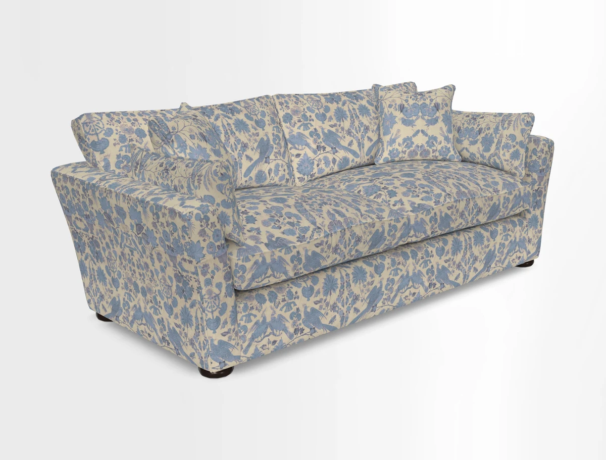 Aldeburgh 3 Seater Sofa in Cloth 22 Bayadere Seal with Scatters in Bayadere & Barcode Seal