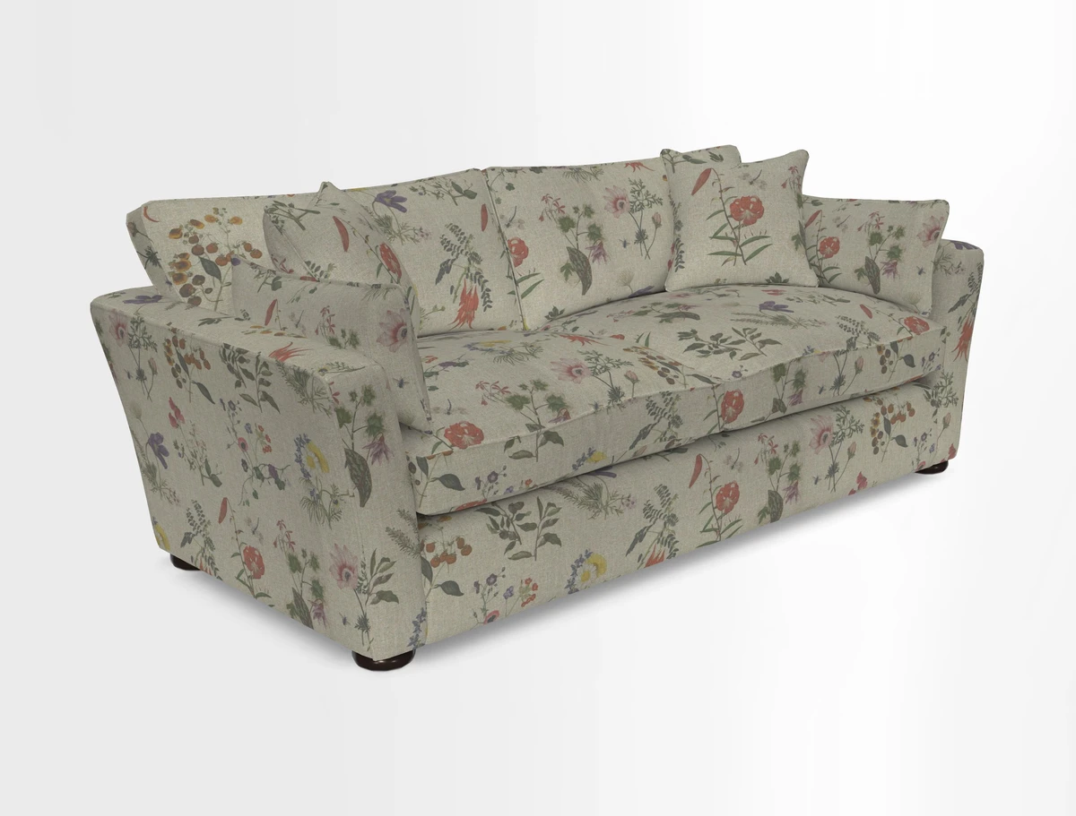 Aldeburgh 3 Seater Sofa in Cloth 22 Bayadere Seal with Scatters in Bayadere & Barcode Seal