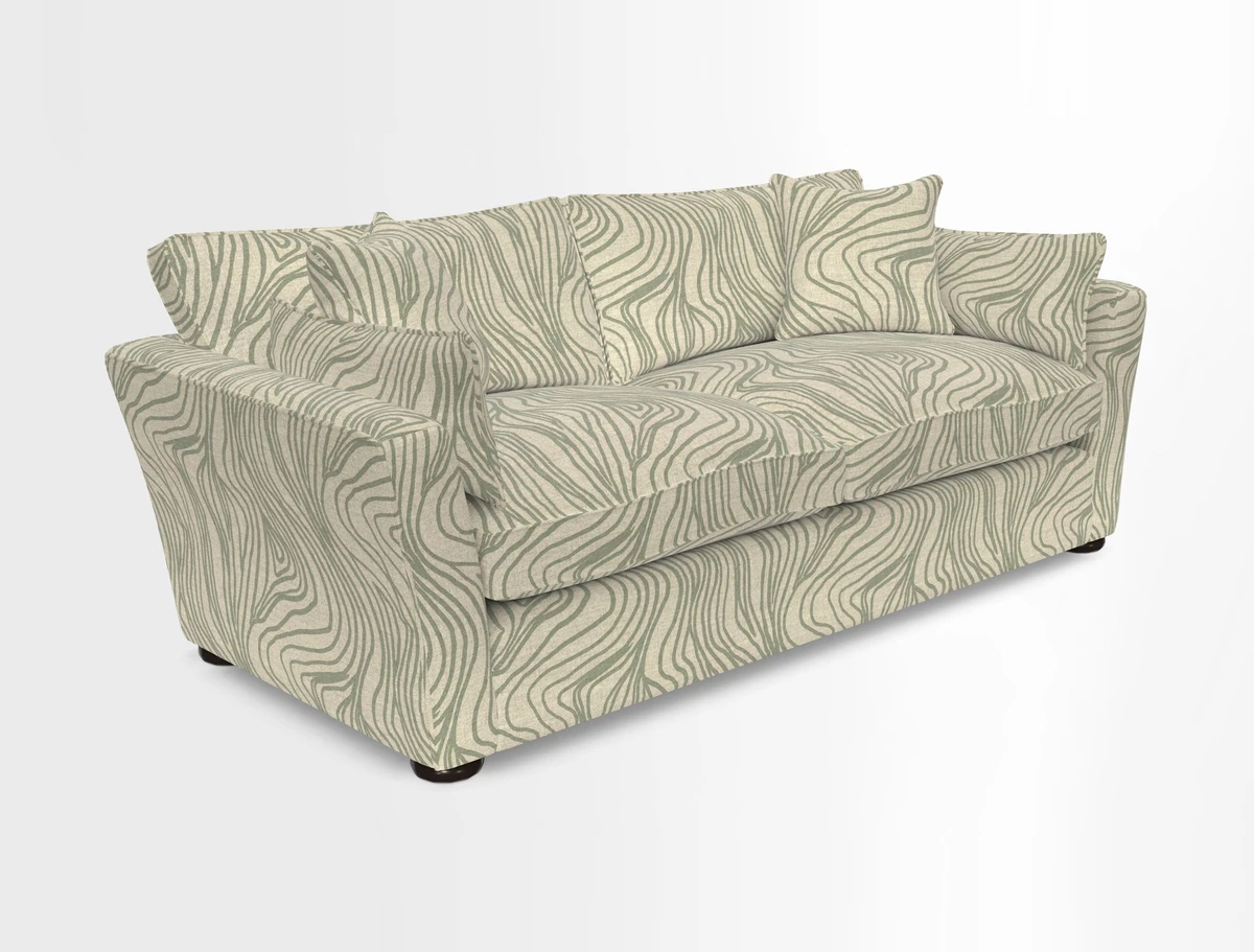 Aldeburgh 3 Seater Sofa in Cloth 22 Bayadere Seal with Scatters in Bayadere & Barcode Seal