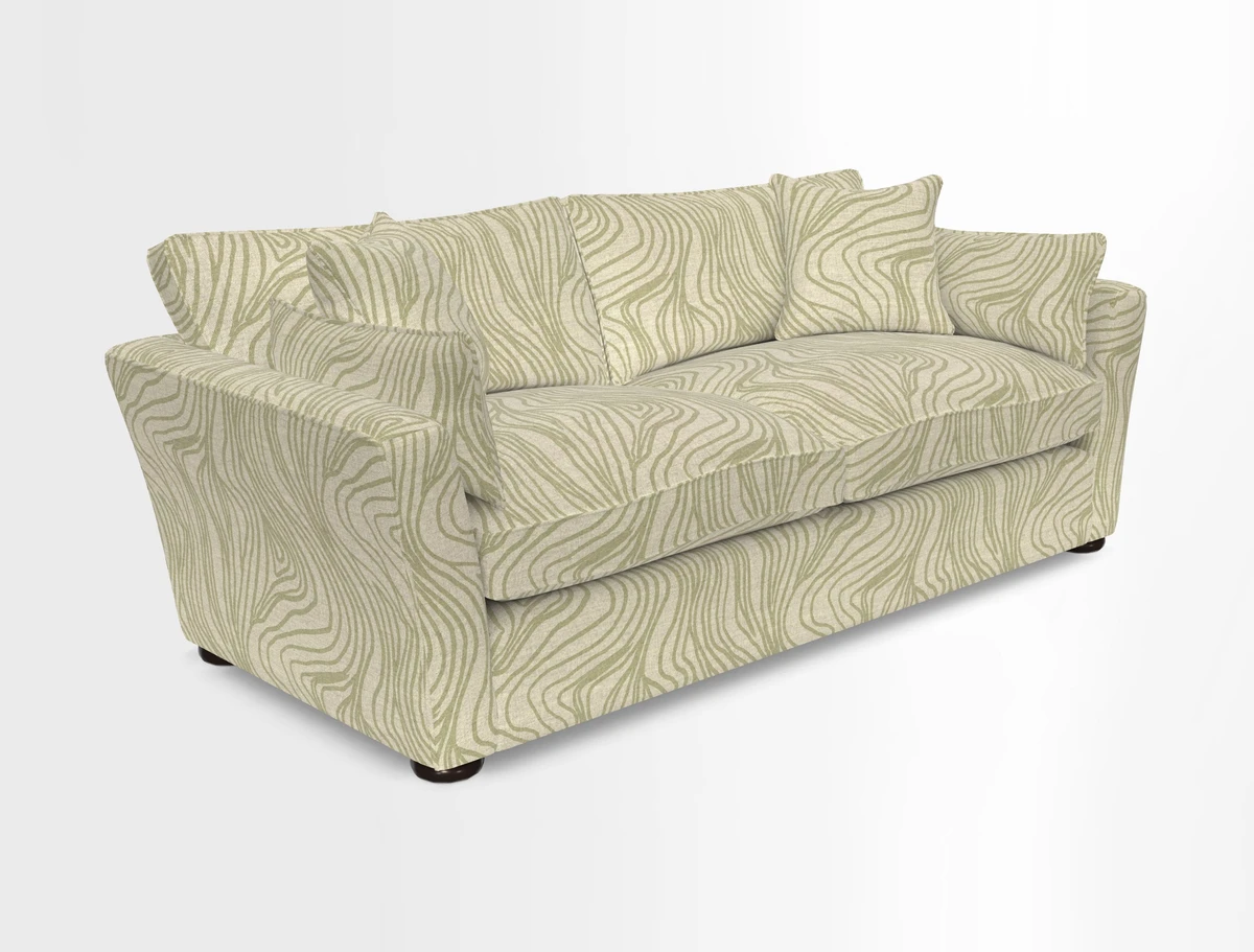 Aldeburgh 3 Seater Sofa in Cloth 22 Bayadere Seal with Scatters in Bayadere & Barcode Seal