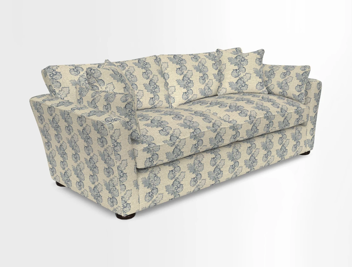 Aldeburgh 3 Seater Sofa in Cloth 22 Bayadere Seal with Scatters in Bayadere & Barcode Seal