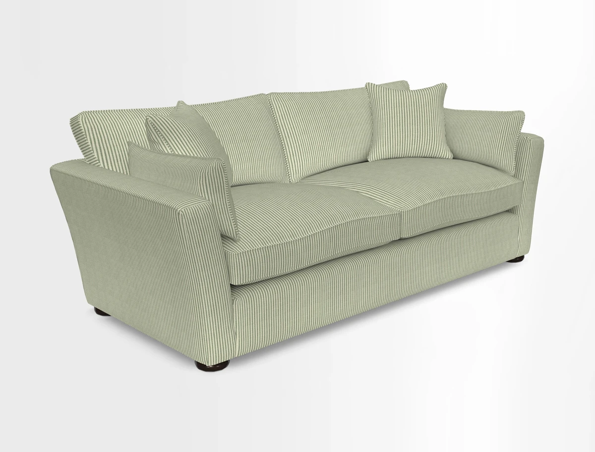 Aldeburgh 3 Seater Sofa in Cloth 22 Bayadere Seal with Scatters in Bayadere & Barcode Seal