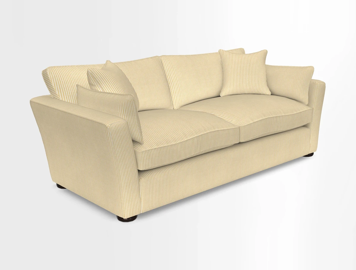 Aldeburgh 3 Seater Sofa in Cloth 22 Bayadere Seal with Scatters in Bayadere & Barcode Seal