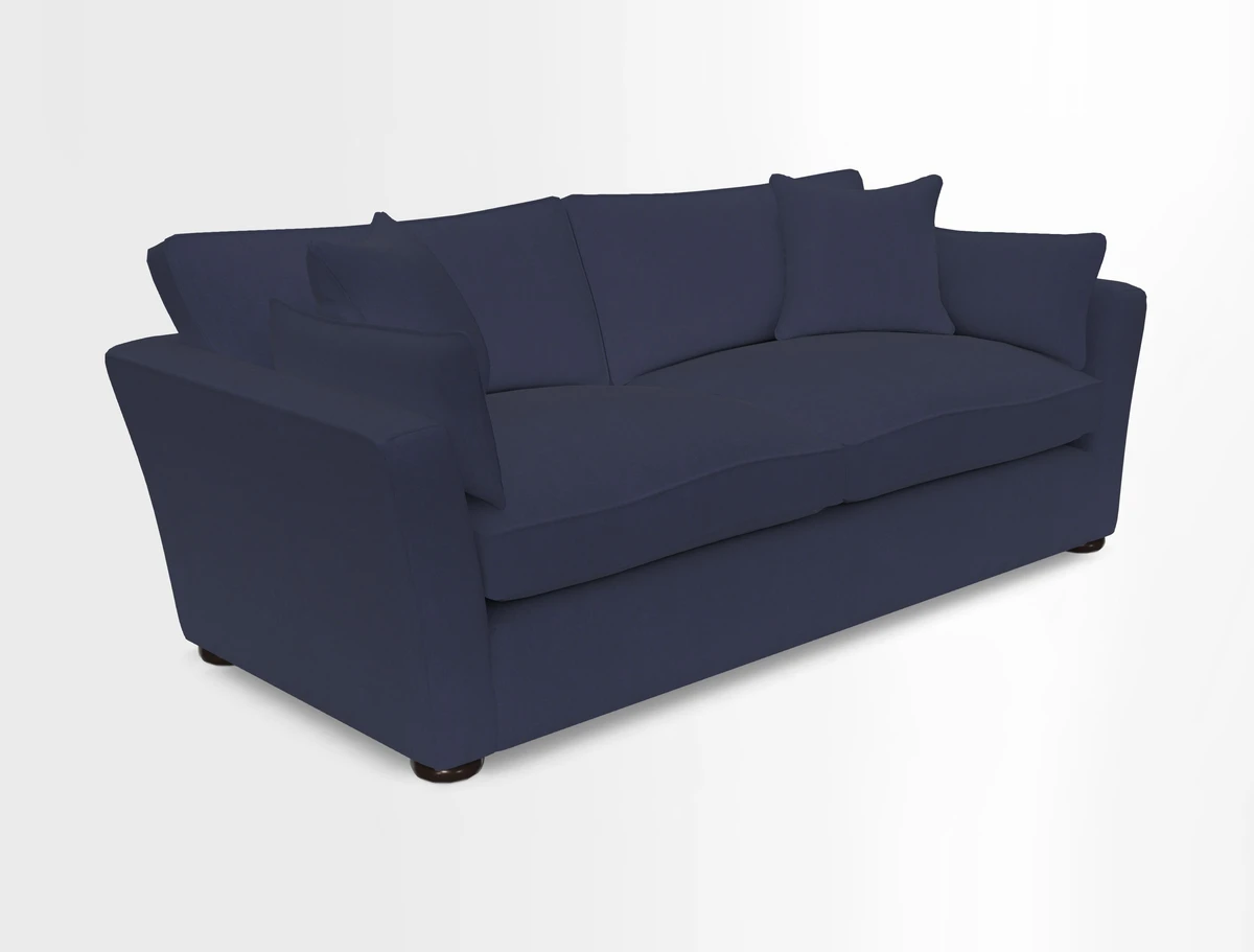 Aldeburgh 3 Seater Sofa in Cloth 22 Bayadere Seal with Scatters in Bayadere & Barcode Seal