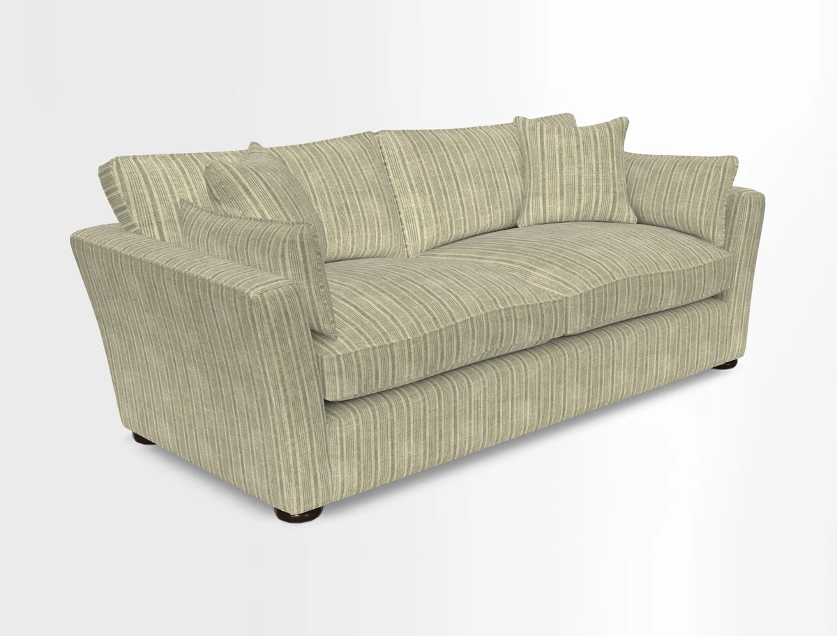 Aldeburgh 3 Seater Sofa in Cloth 22 Bayadere Seal with Scatters in Bayadere & Barcode Seal