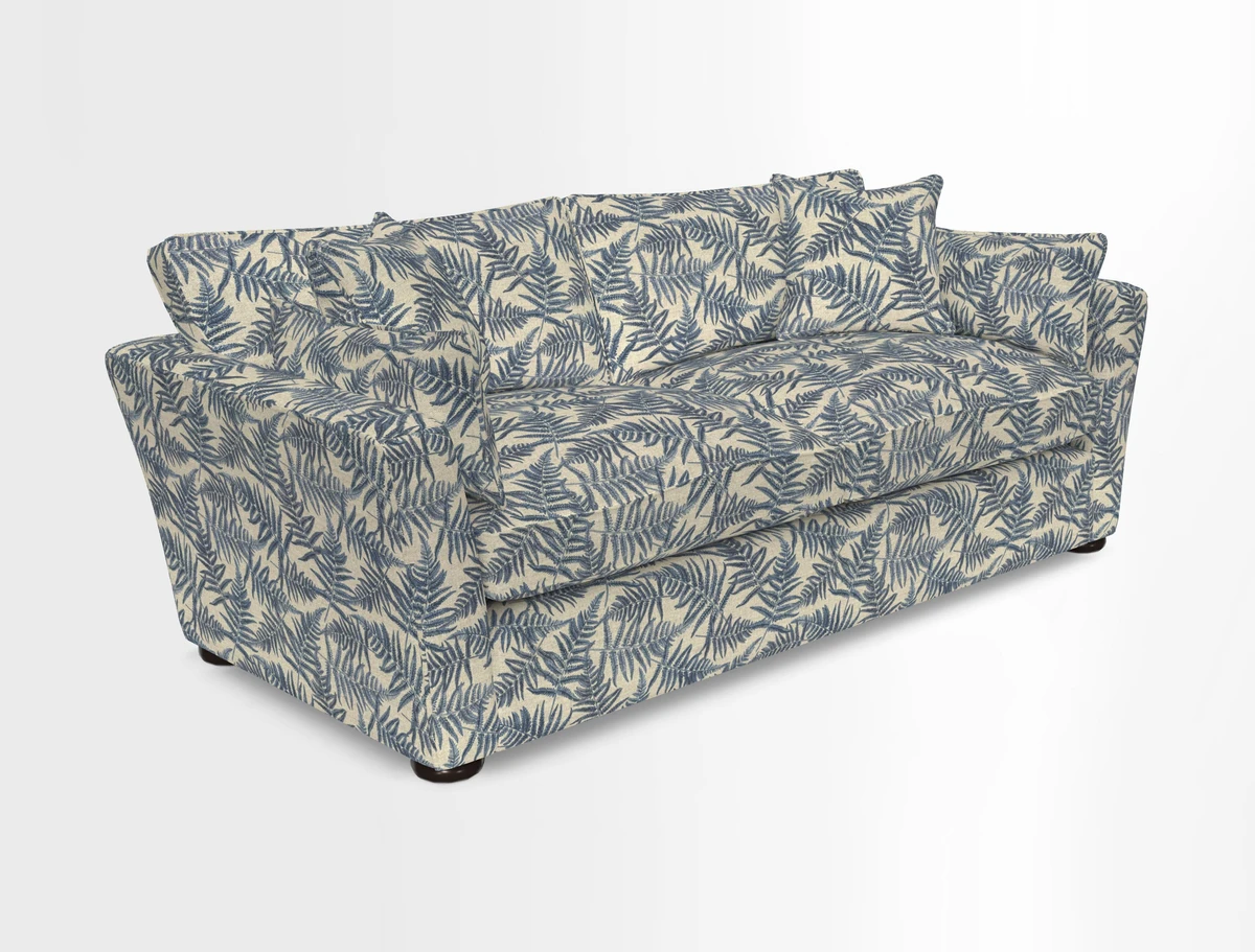 Aldeburgh 3 Seater Sofa in Cloth 22 Bayadere Seal with Scatters in Bayadere & Barcode Seal