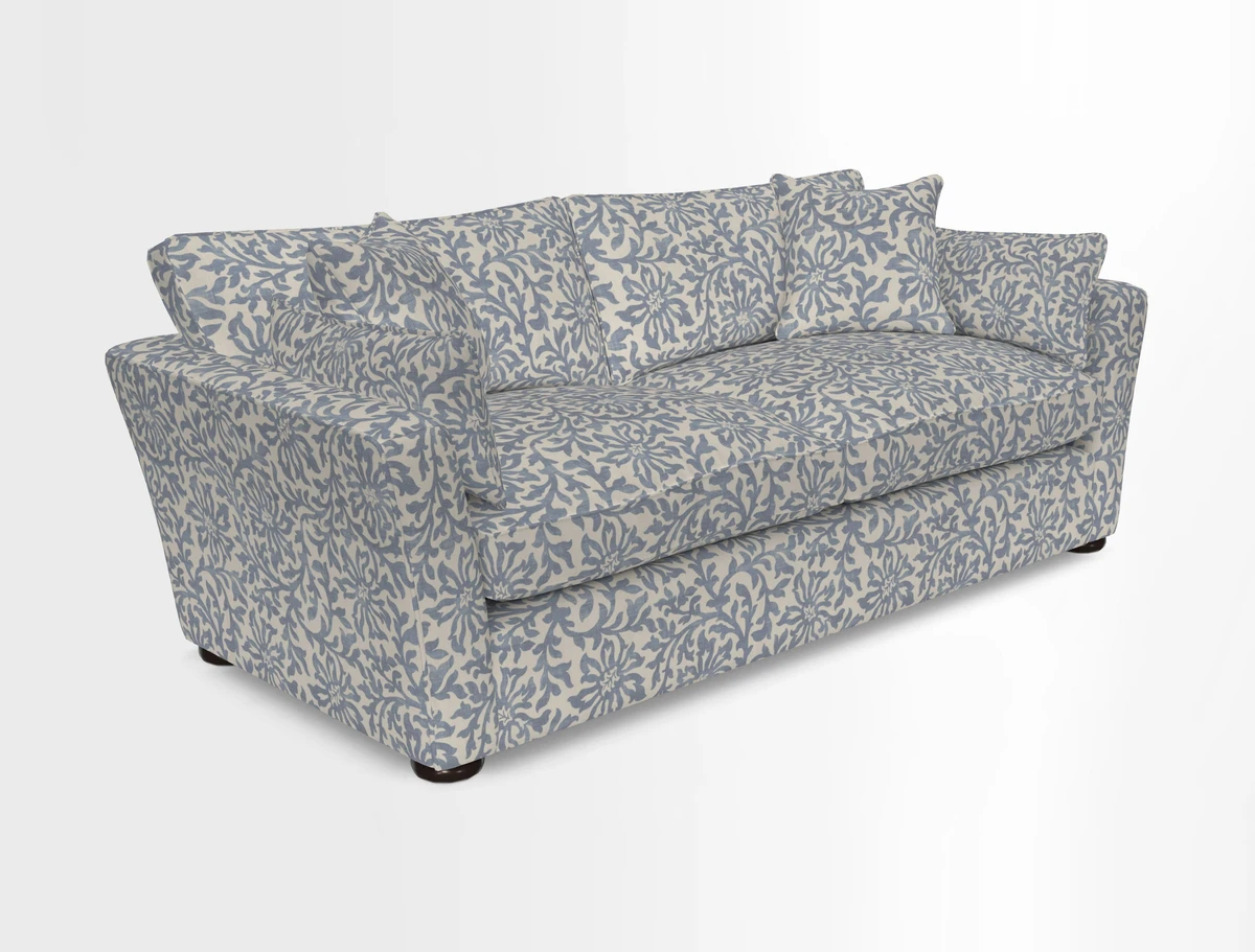 Aldeburgh 3 Seater Sofa in Cloth 22 Bayadere Seal with Scatters in Bayadere & Barcode Seal