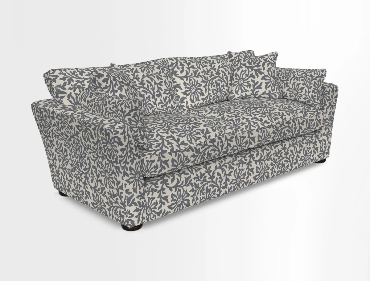 Aldeburgh 3 Seater Sofa in Cloth 22 Bayadere Seal with Scatters in Bayadere & Barcode Seal