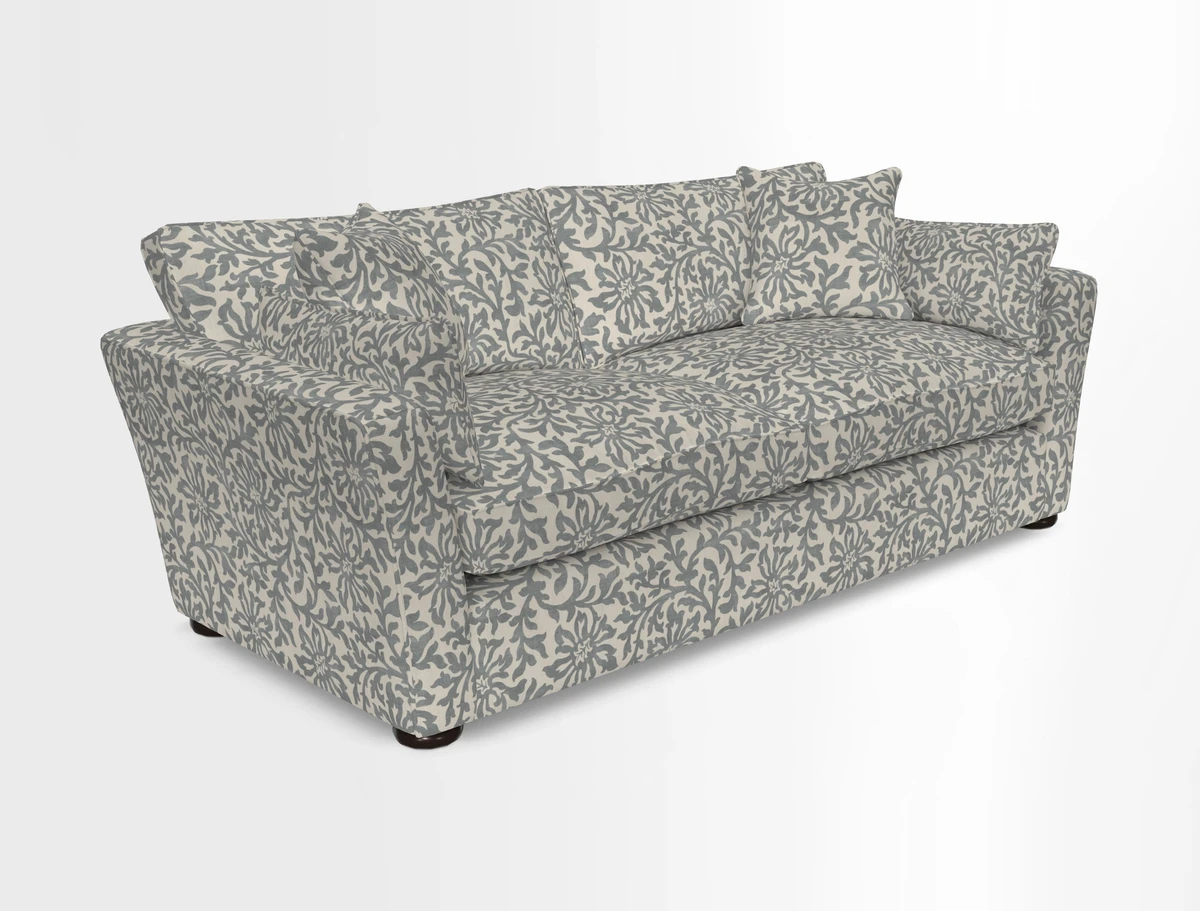 Aldeburgh 3 Seater Sofa in Cloth 22 Bayadere Seal with Scatters in Bayadere & Barcode Seal