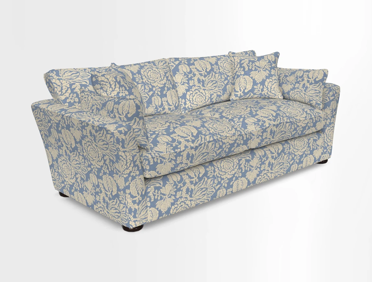 Aldeburgh 3 Seater Sofa in Cloth 22 Bayadere Seal with Scatters in Bayadere & Barcode Seal
