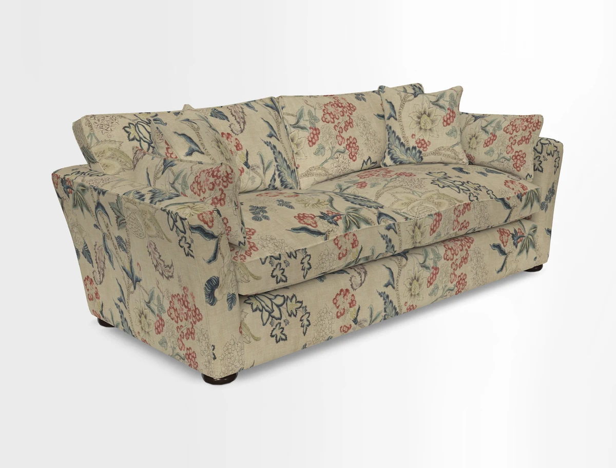 Aldeburgh 3 Seater Sofa in Cloth 22 Bayadere Seal with Scatters in Bayadere & Barcode Seal