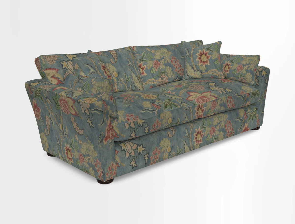 Aldeburgh 3 Seater Sofa in Cloth 22 Bayadere Seal with Scatters in Bayadere & Barcode Seal
