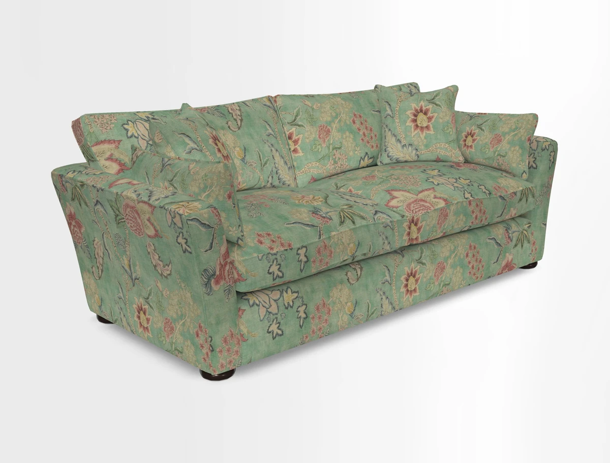 Aldeburgh 3 Seater Sofa in Cloth 22 Bayadere Seal with Scatters in Bayadere & Barcode Seal
