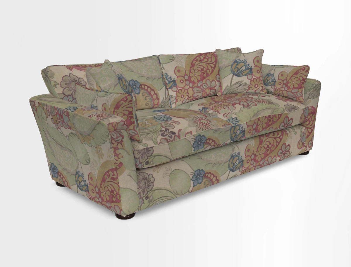 Aldeburgh 3 Seater Sofa in Cloth 22 Bayadere Seal with Scatters in Bayadere & Barcode Seal