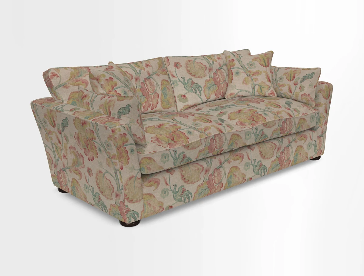 Aldeburgh 3 Seater Sofa in Cloth 22 Bayadere Seal with Scatters in Bayadere & Barcode Seal