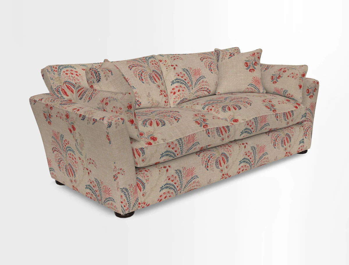 Aldeburgh 3 Seater Sofa in Cloth 22 Bayadere Seal with Scatters in Bayadere & Barcode Seal