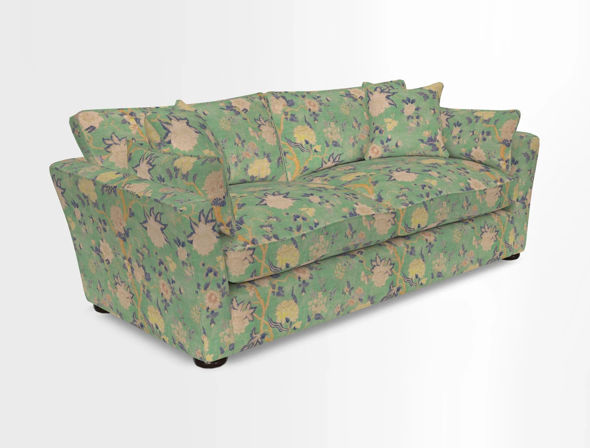 Aldeburgh 3 Seater Sofa in Cloth 22 Bayadere Seal with Scatters in Bayadere & Barcode Seal