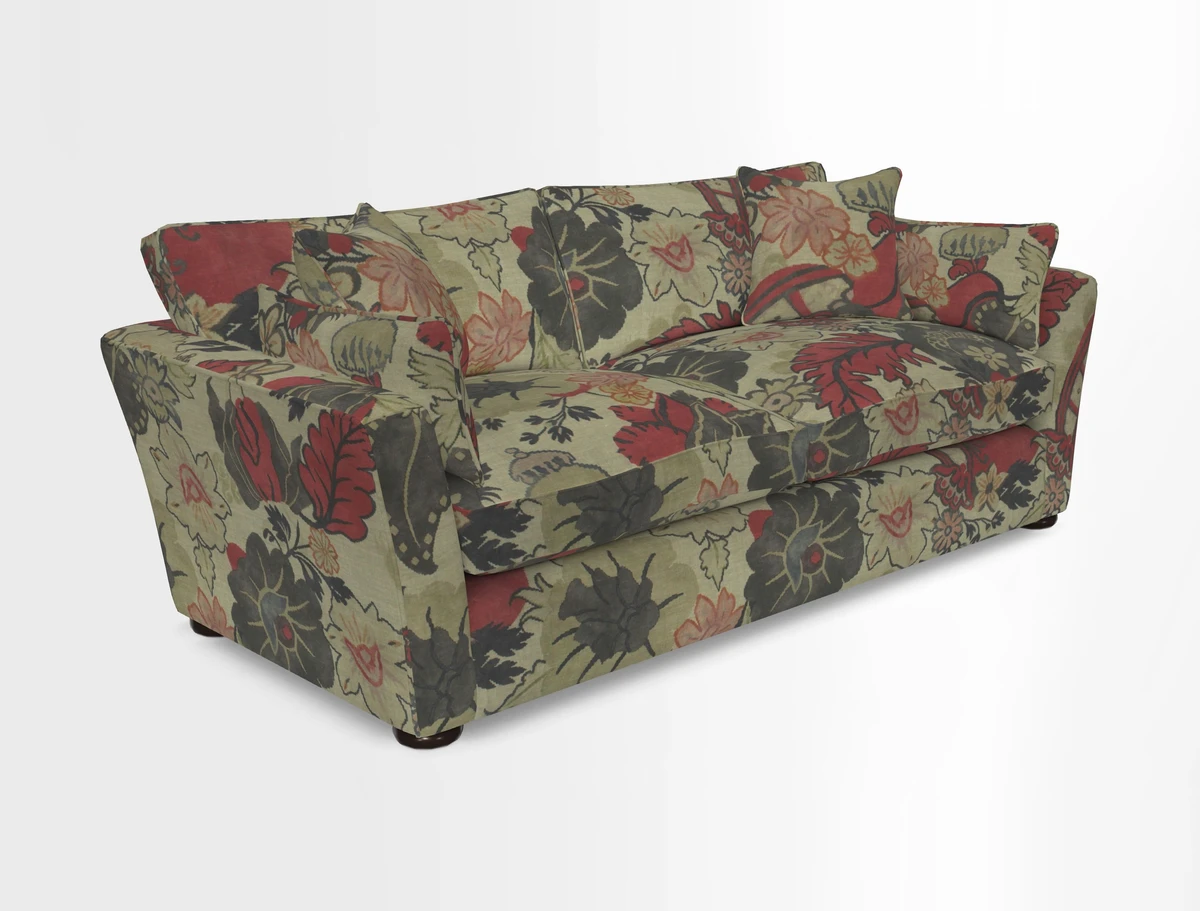 Aldeburgh 3 Seater Sofa in Cloth 22 Bayadere Seal with Scatters in Bayadere & Barcode Seal