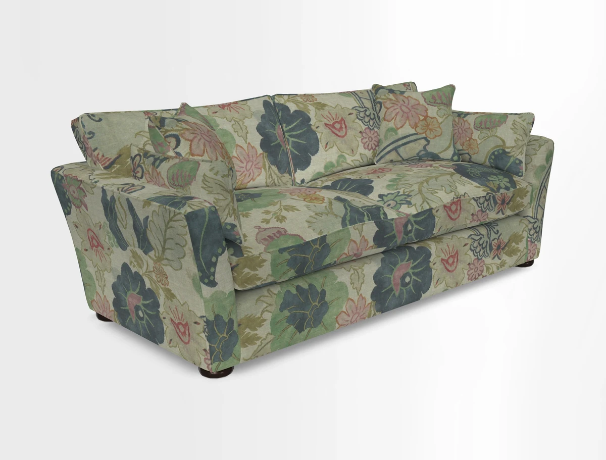 Aldeburgh 3 Seater Sofa in Cloth 22 Bayadere Seal with Scatters in Bayadere & Barcode Seal