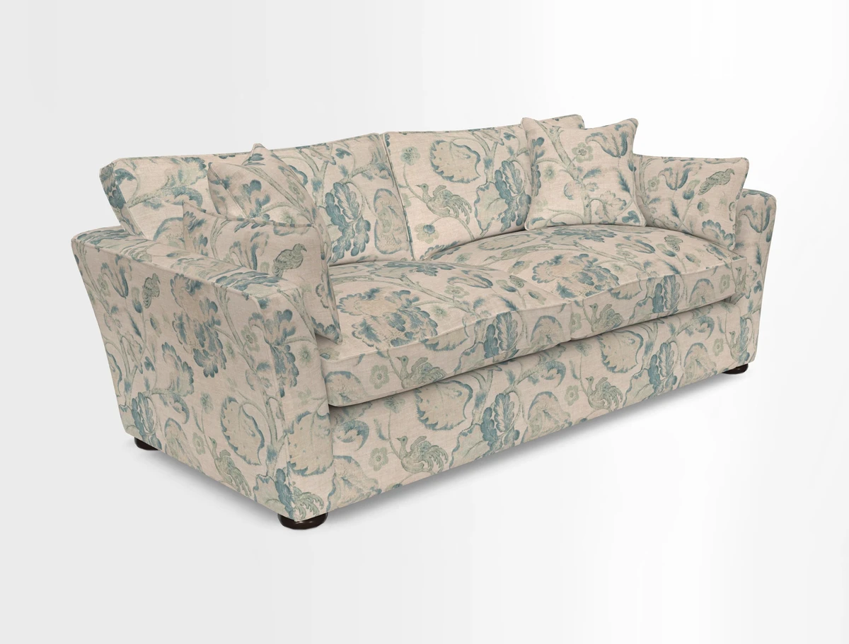 Aldeburgh 3 Seater Sofa in Cloth 22 Bayadere Seal with Scatters in Bayadere & Barcode Seal