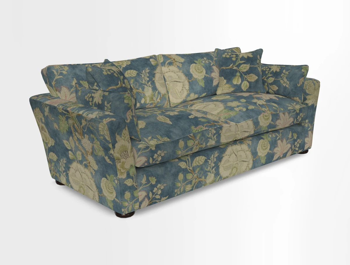 Aldeburgh 3 Seater Sofa in Cloth 22 Bayadere Seal with Scatters in Bayadere & Barcode Seal