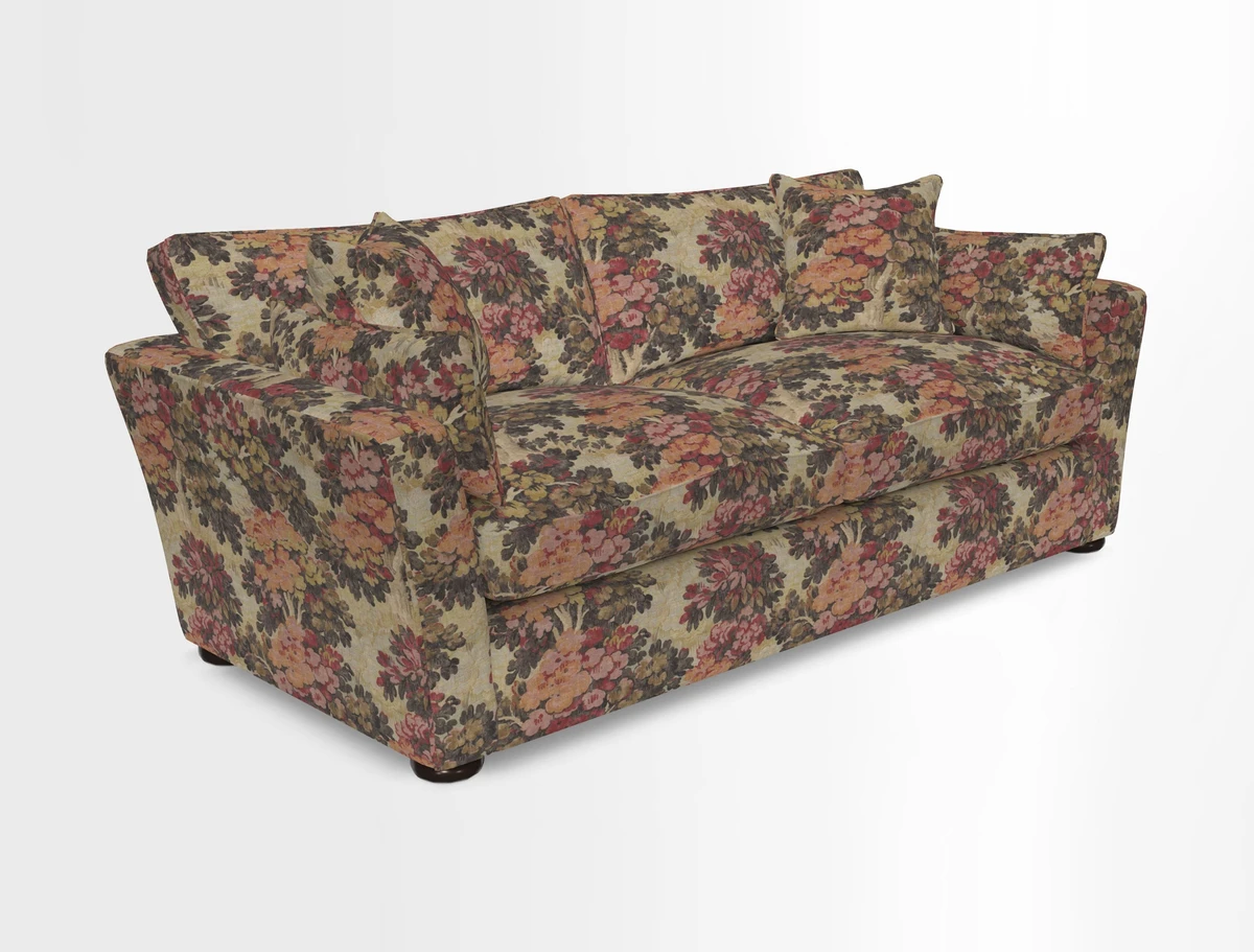 Aldeburgh 3 Seater Sofa in Cloth 22 Bayadere Seal with Scatters in Bayadere & Barcode Seal
