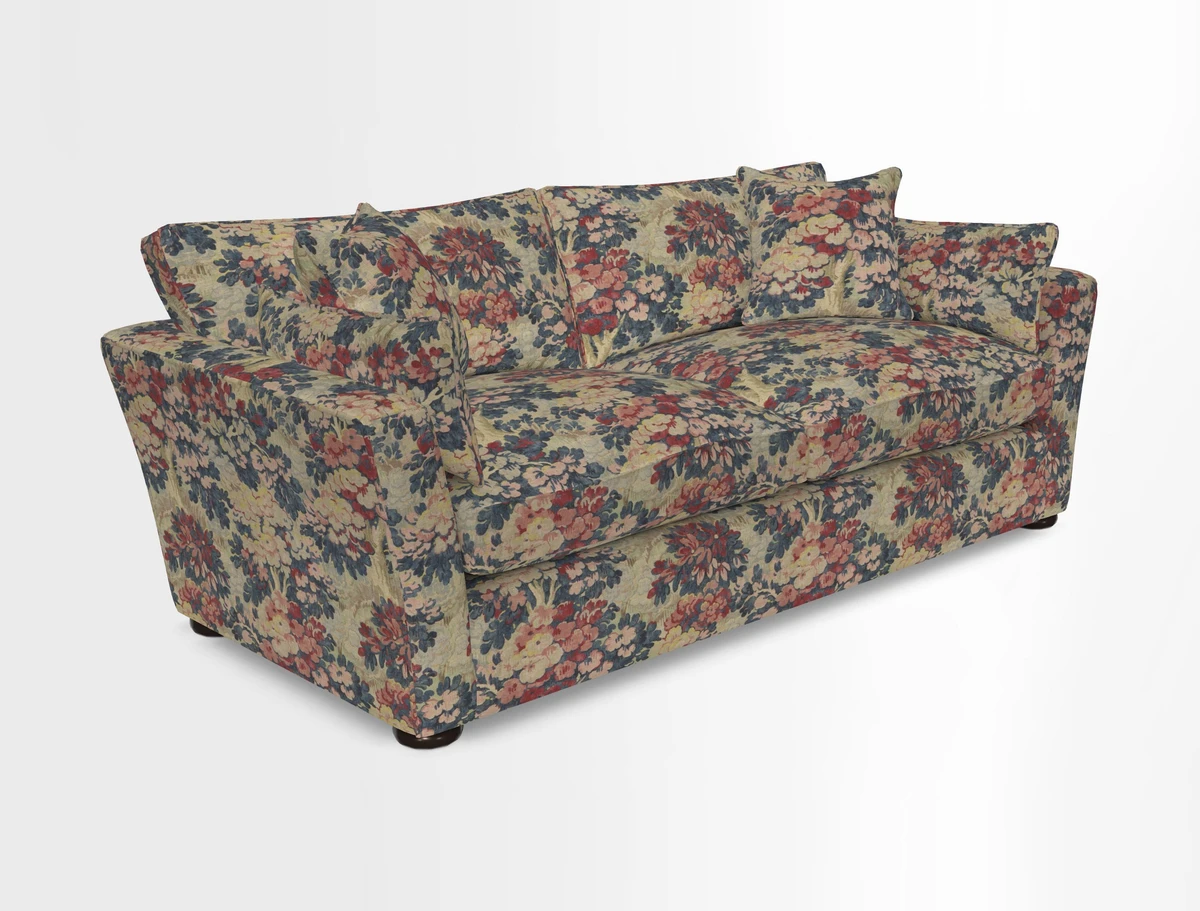 Aldeburgh 3 Seater Sofa in Cloth 22 Bayadere Seal with Scatters in Bayadere & Barcode Seal