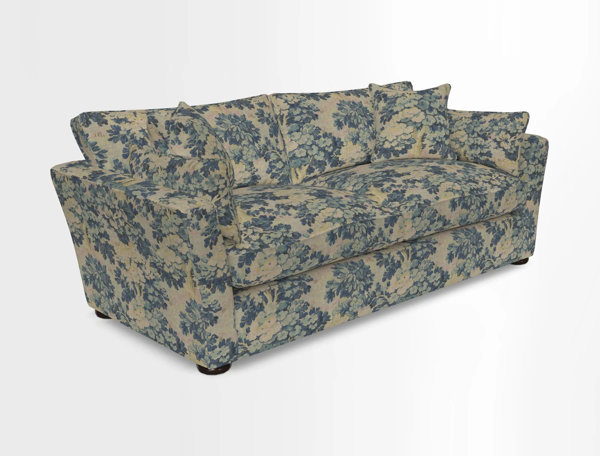 Aldeburgh 3 Seater Sofa in Cloth 22 Bayadere Seal with Scatters in Bayadere & Barcode Seal