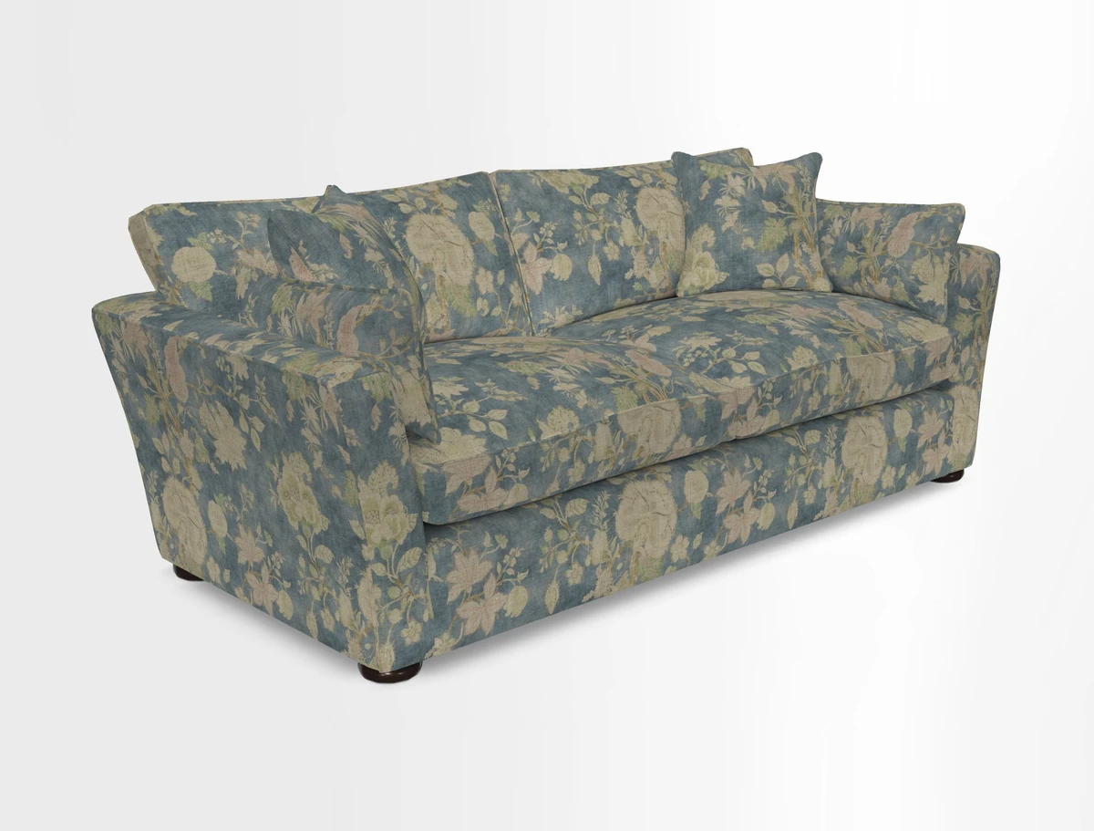 Aldeburgh 3 Seater Sofa in Cloth 22 Bayadere Seal with Scatters in Bayadere & Barcode Seal