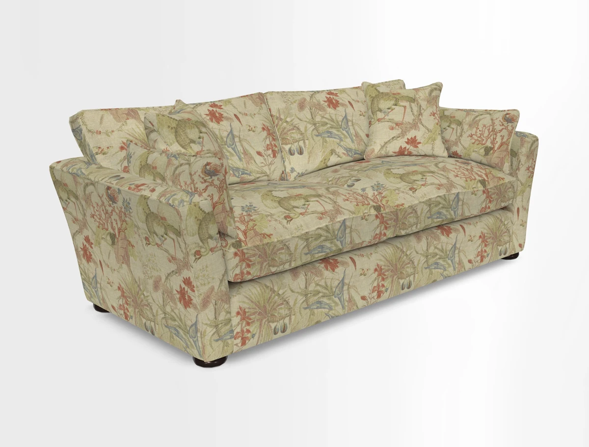 Aldeburgh 3 Seater Sofa in Cloth 22 Bayadere Seal with Scatters in Bayadere & Barcode Seal
