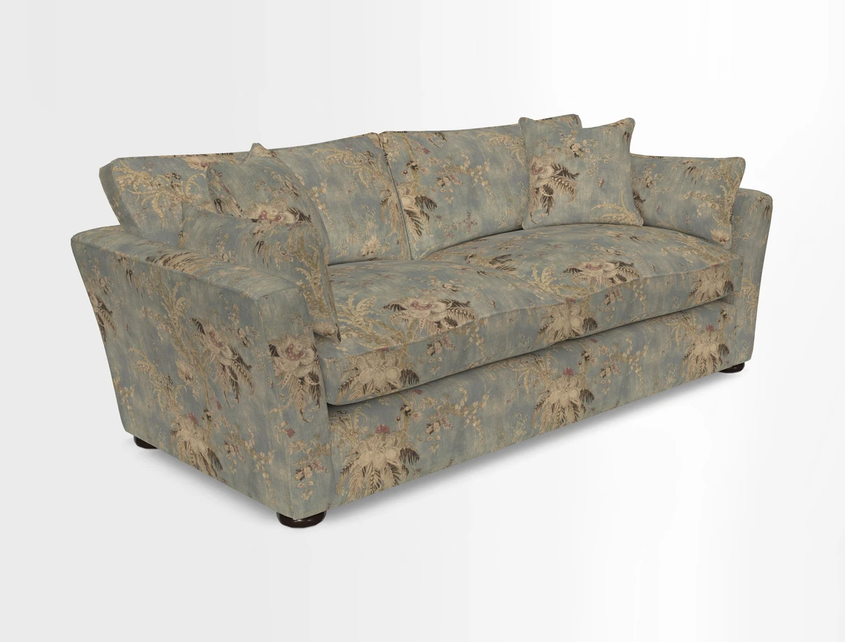 Aldeburgh 3 Seater Sofa in Cloth 22 Bayadere Seal with Scatters in Bayadere & Barcode Seal