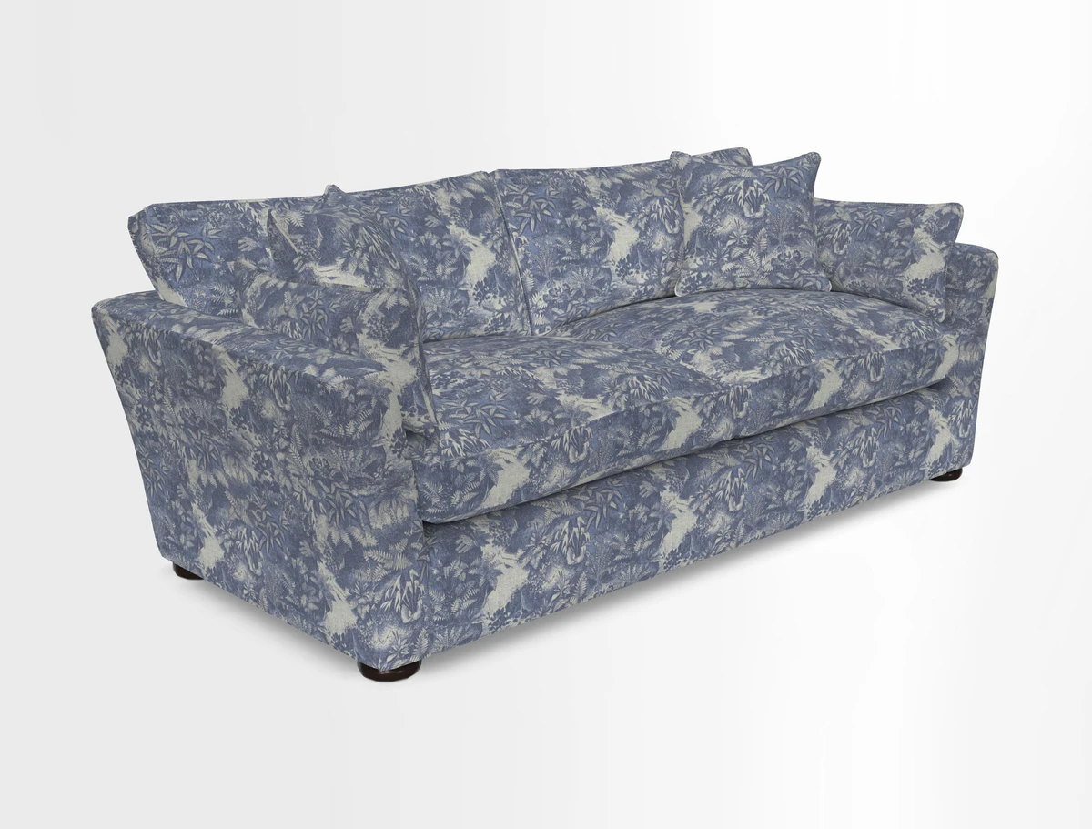Aldeburgh 3 Seater Sofa in Cloth 22 Bayadere Seal with Scatters in Bayadere & Barcode Seal