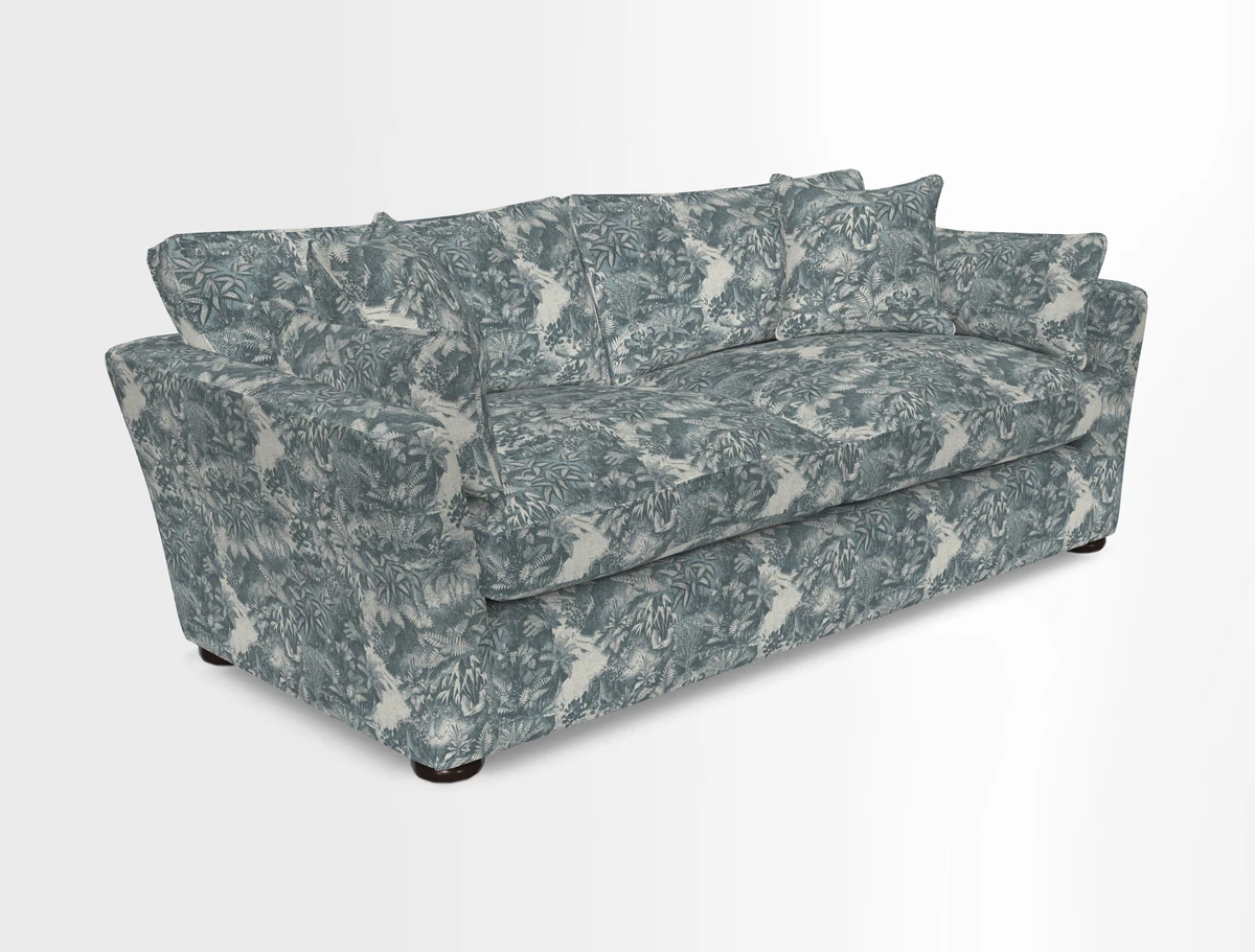 Aldeburgh 3 Seater Sofa in Cloth 22 Bayadere Seal with Scatters in Bayadere & Barcode Seal