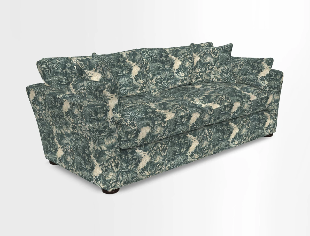 Aldeburgh 3 Seater Sofa in Cloth 22 Bayadere Seal with Scatters in Bayadere & Barcode Seal