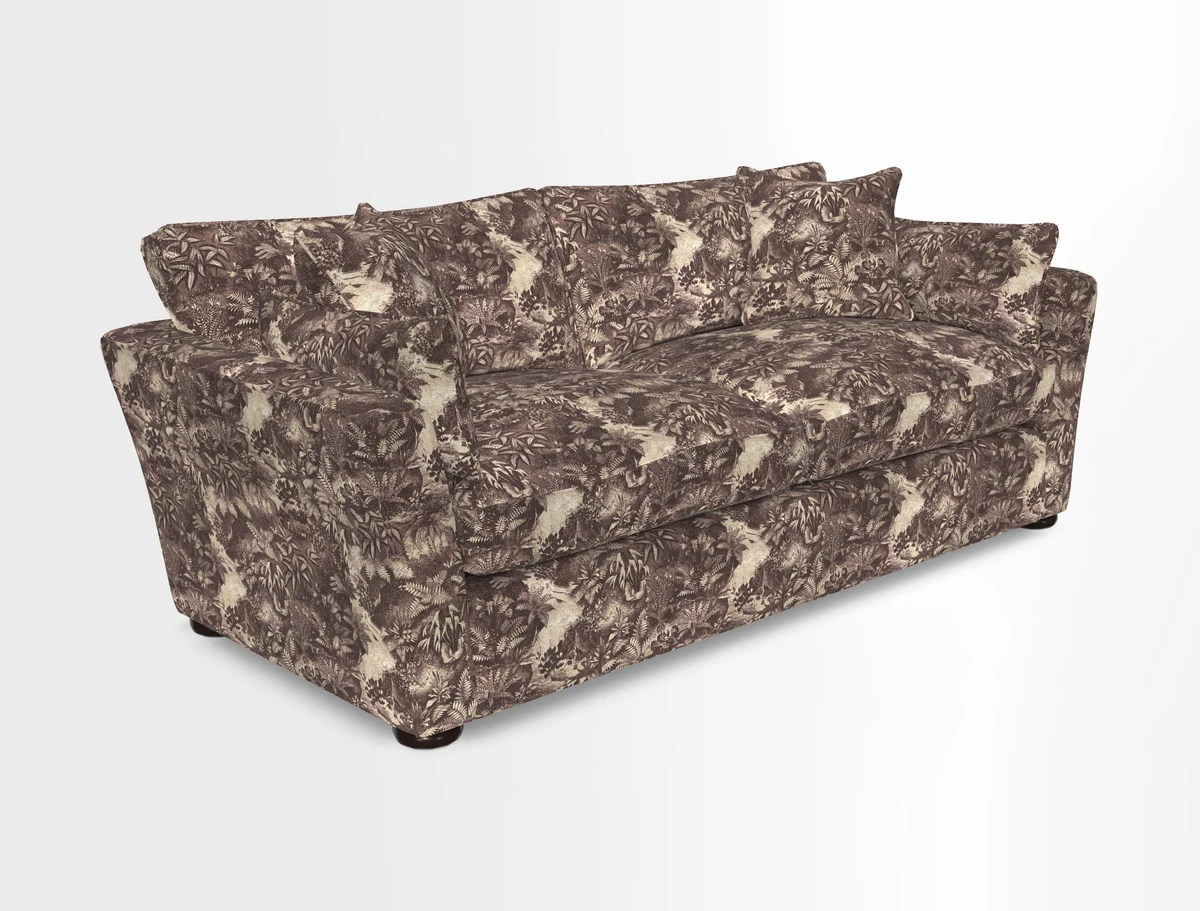 Aldeburgh 3 Seater Sofa in Cloth 22 Bayadere Seal with Scatters in Bayadere & Barcode Seal