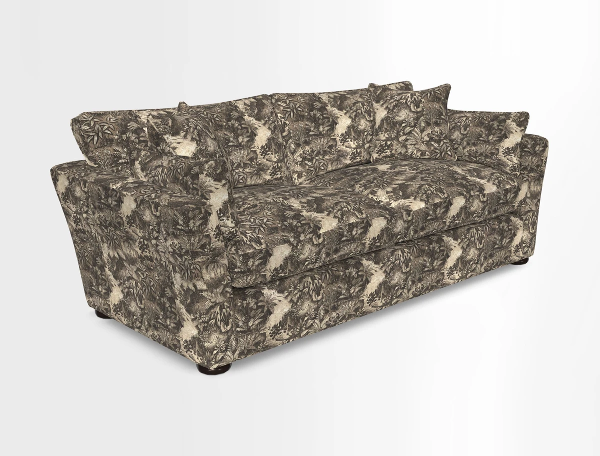 Aldeburgh 3 Seater Sofa in Cloth 22 Bayadere Seal with Scatters in Bayadere & Barcode Seal