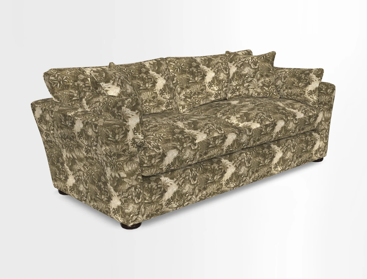 Aldeburgh 3 Seater Sofa in Cloth 22 Bayadere Seal with Scatters in Bayadere & Barcode Seal