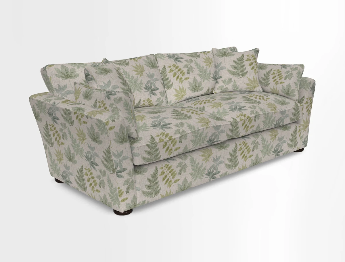 Aldeburgh 3 Seater Sofa in Cloth 22 Bayadere Seal with Scatters in Bayadere & Barcode Seal