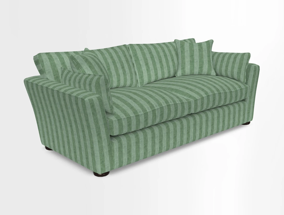 Aldeburgh 3 Seater Sofa in Cloth 22 Bayadere Seal with Scatters in Bayadere & Barcode Seal