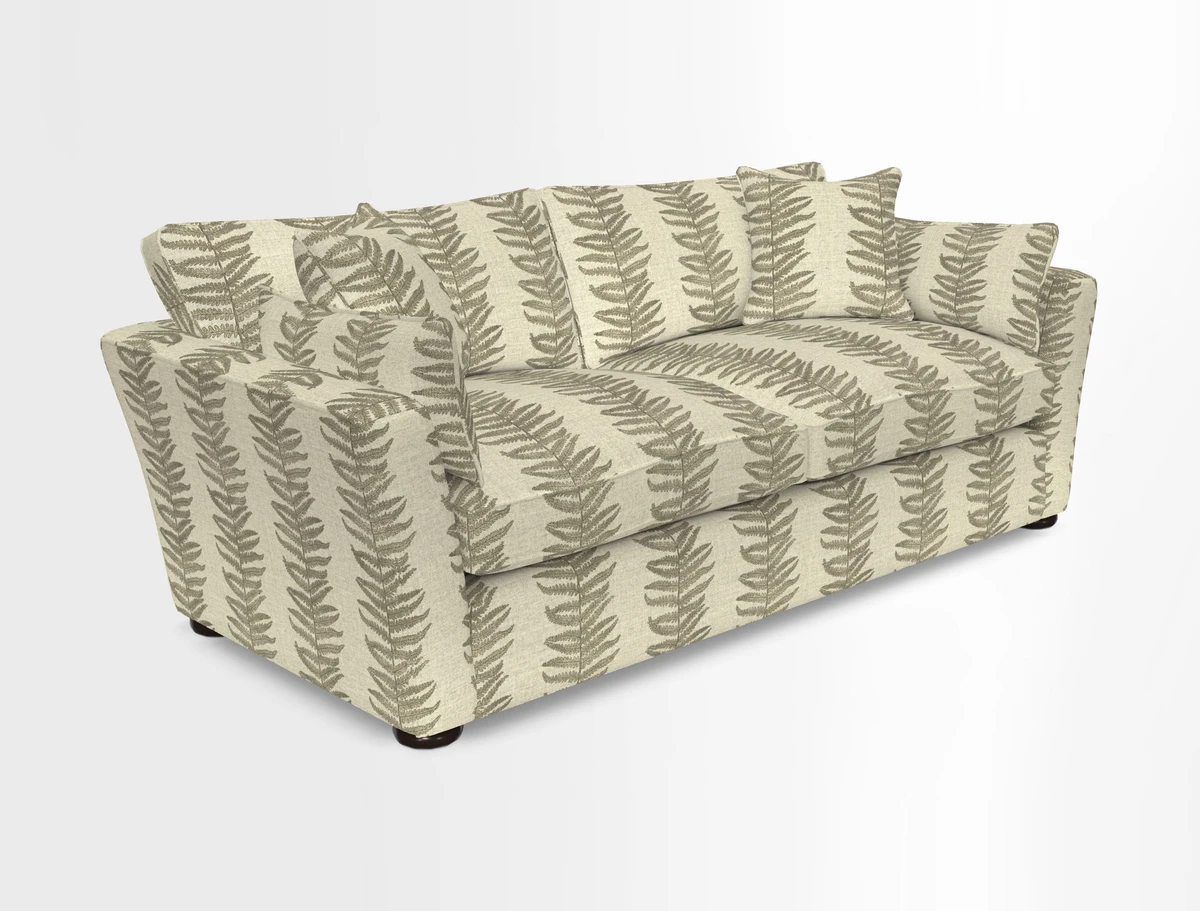 Aldeburgh 3 Seater Sofa in Cloth 22 Bayadere Seal with Scatters in Bayadere & Barcode Seal