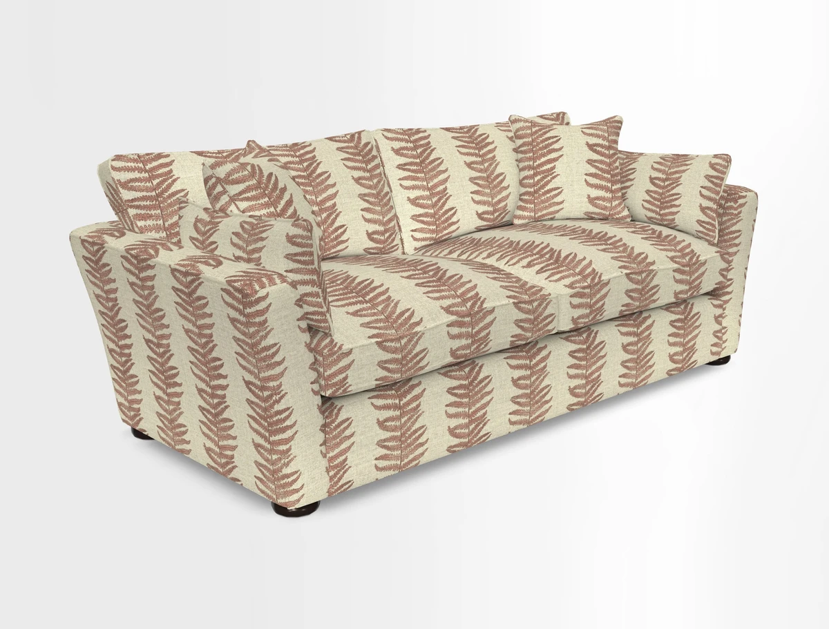 Aldeburgh 3 Seater Sofa in Cloth 22 Bayadere Seal with Scatters in Bayadere & Barcode Seal