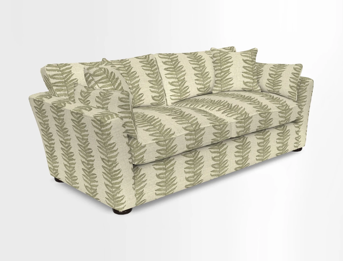 Aldeburgh 3 Seater Sofa in Cloth 22 Bayadere Seal with Scatters in Bayadere & Barcode Seal