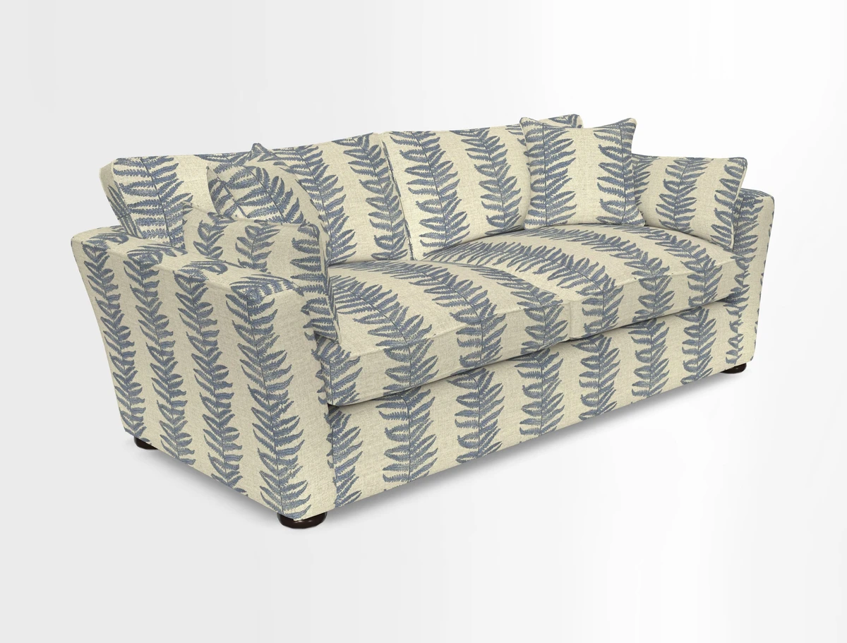 Aldeburgh 3 Seater Sofa in Cloth 22 Bayadere Seal with Scatters in Bayadere & Barcode Seal