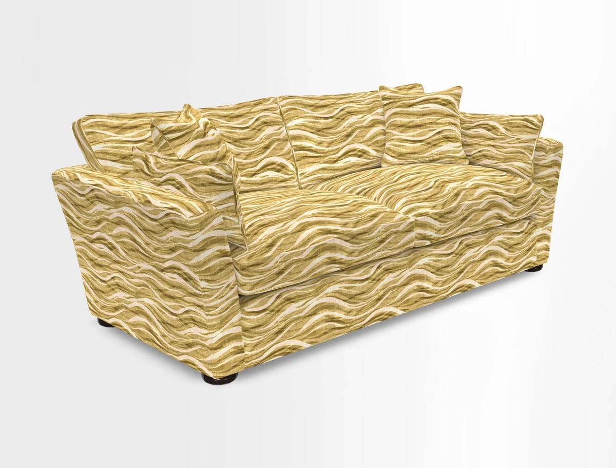 Aldeburgh 3 Seater Sofa in Cloth 22 Bayadere Seal with Scatters in Bayadere & Barcode Seal