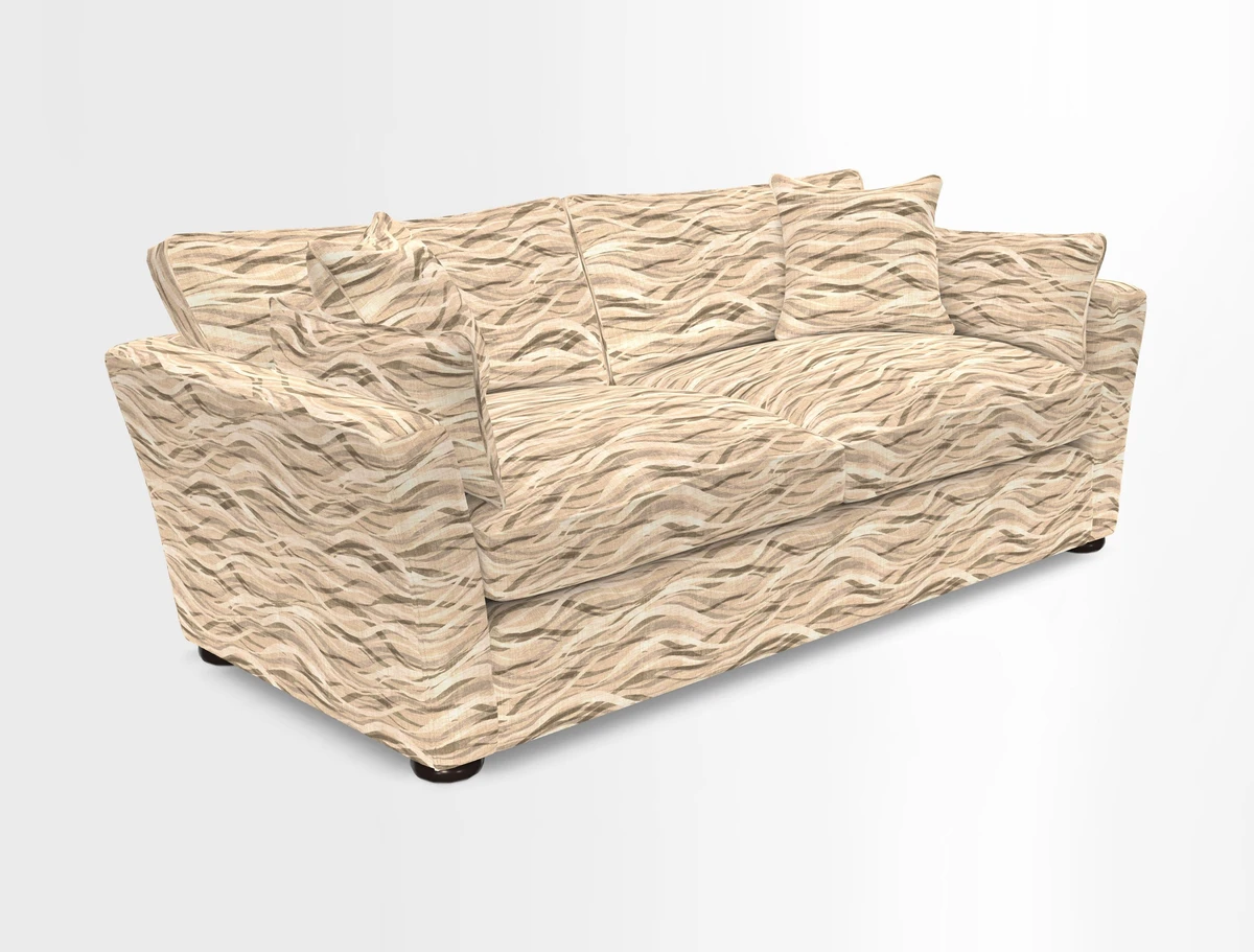 Aldeburgh 3 Seater Sofa in Cloth 22 Bayadere Seal with Scatters in Bayadere & Barcode Seal