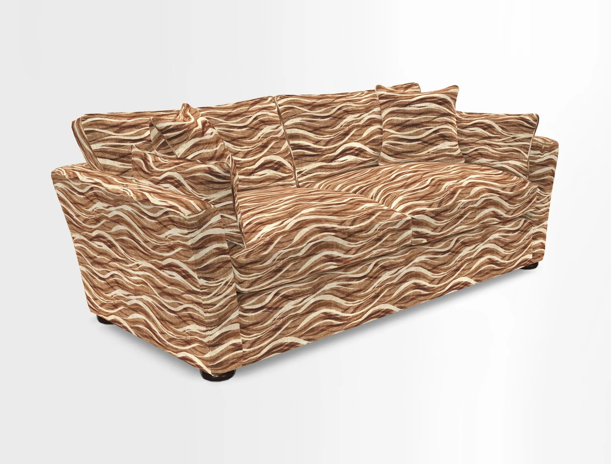 Aldeburgh 3 Seater Sofa in Cloth 22 Bayadere Seal with Scatters in Bayadere & Barcode Seal