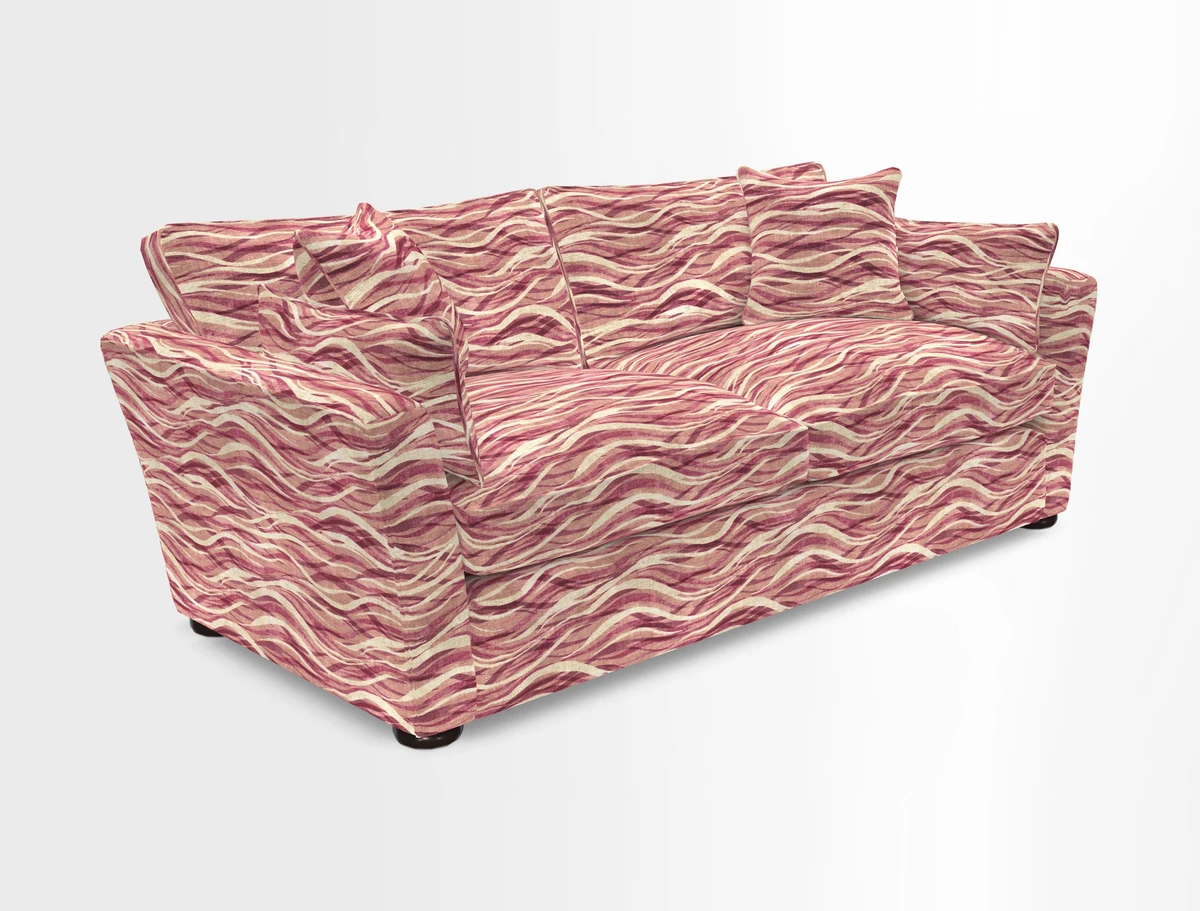 Aldeburgh 3 Seater Sofa in Cloth 22 Bayadere Seal with Scatters in Bayadere & Barcode Seal