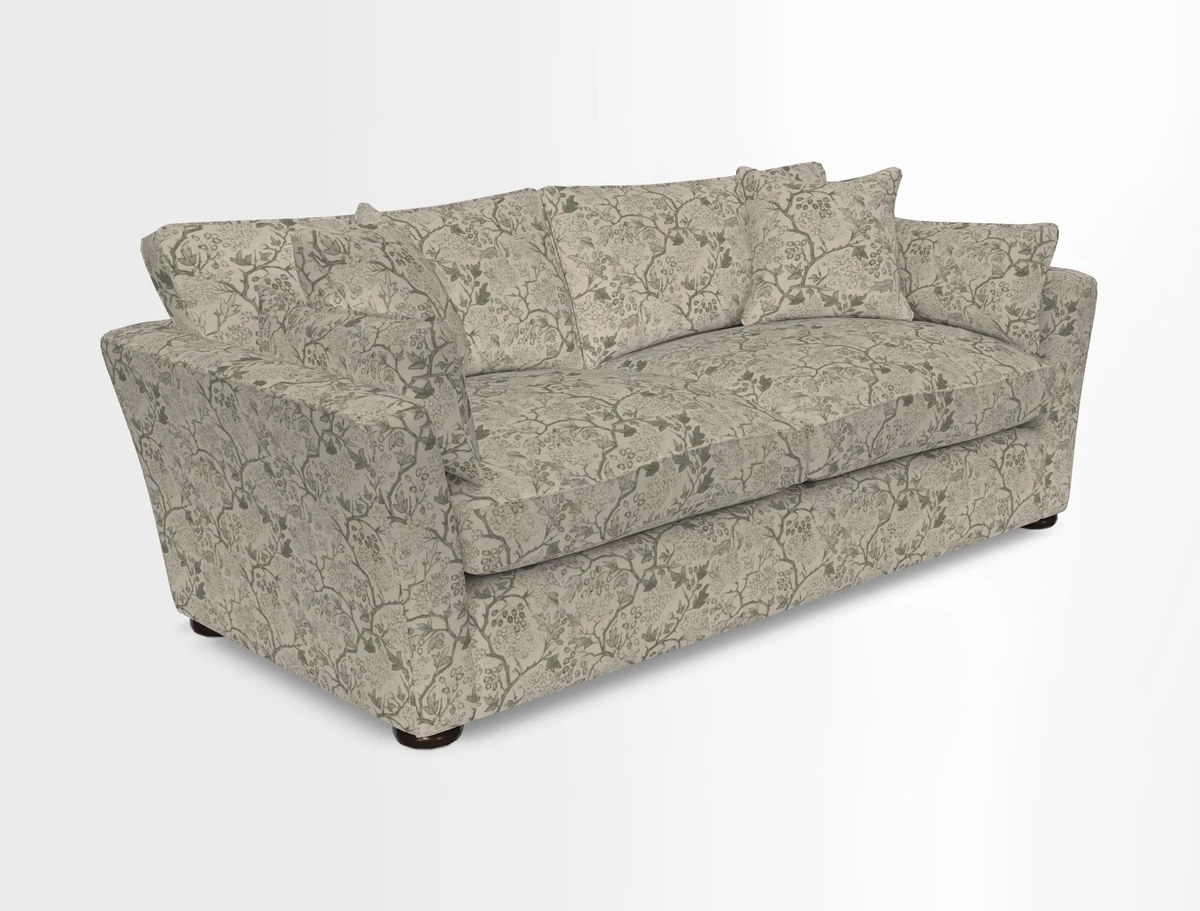 Aldeburgh 3 Seater Sofa in Cloth 22 Bayadere Seal with Scatters in Bayadere & Barcode Seal