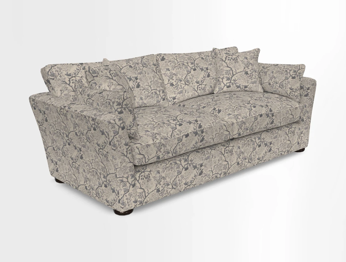 Aldeburgh 3 Seater Sofa in Cloth 22 Bayadere Seal with Scatters in Bayadere & Barcode Seal